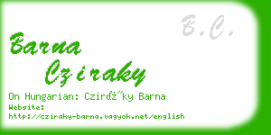 barna cziraky business card